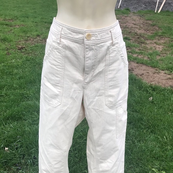 Anthropologie Pants - Anthropologie cream cargo pants 29
